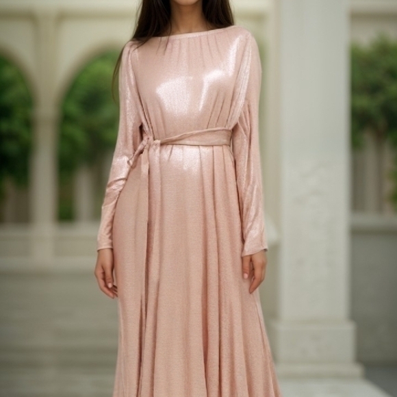 LULAROE ELEGANT COLLECTION ROSE GOLD SPARKLE MIDI DRESS SZ 3X - Picture 1 of 8